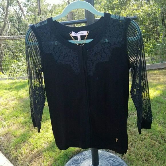 Juicy Couture lace sleeve sweater,All Products : American Fashion Style Bags On Sale